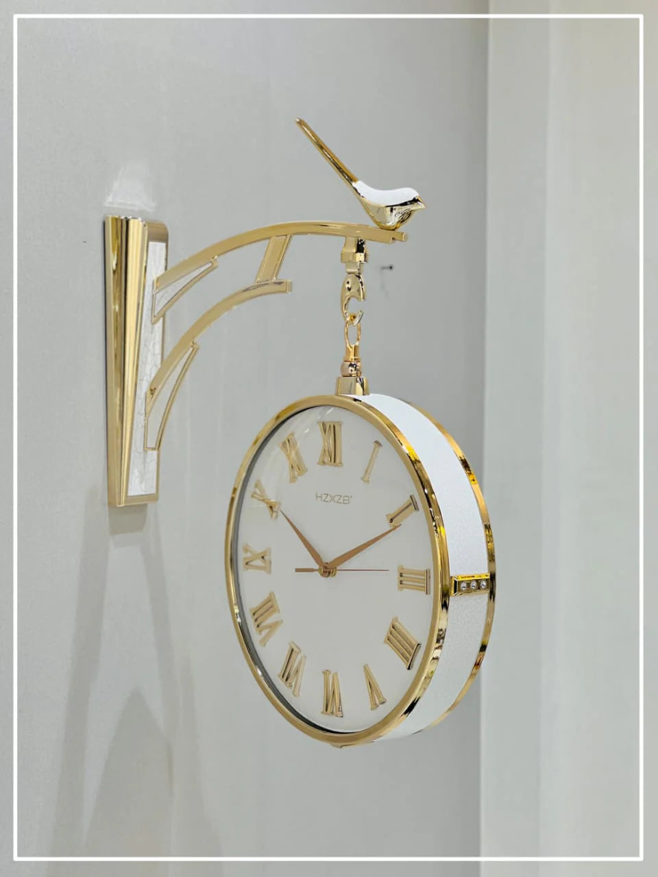 Luxury White Bird Double Sided Retro Wall Clock