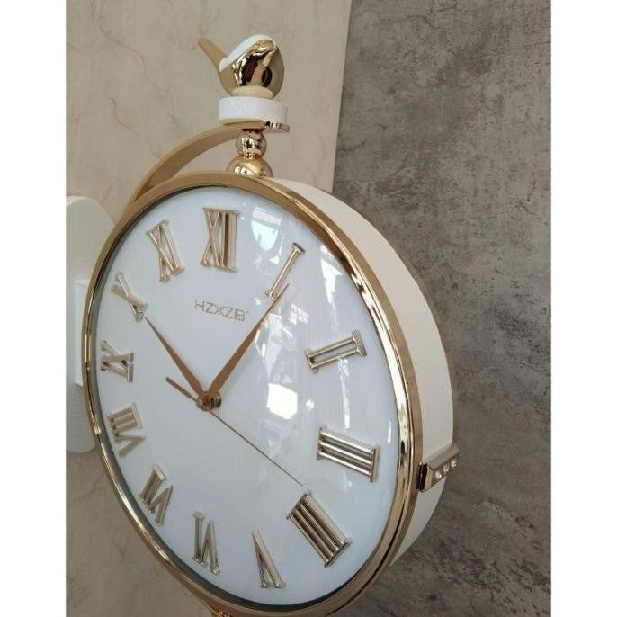 Luxury White Bird Double Sided Retro Wall Clock