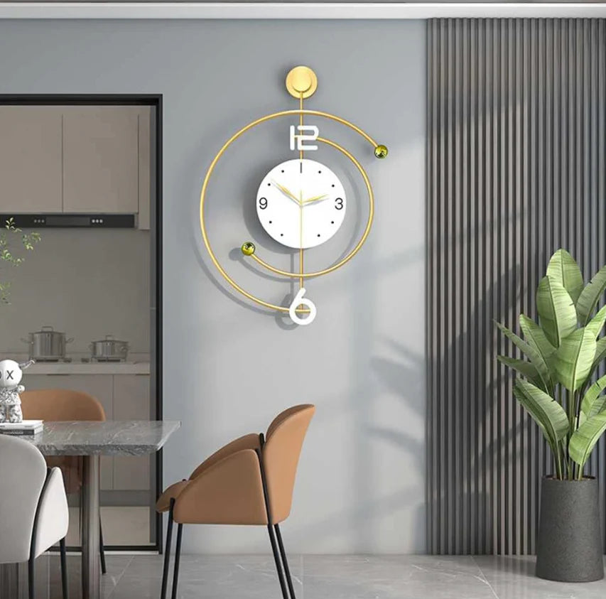 Luxury Golden & White Limited Edition Wall Clock [22x28 Inch]