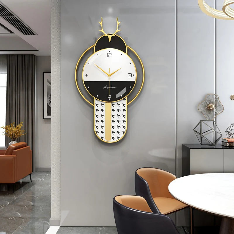 Luxury White & Black Vertical Limited Edition Wall Clock [14x25 Inch]