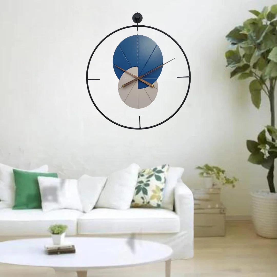 Luxury Round Blue and White Limited Edition Wall Clock [24 Inch]