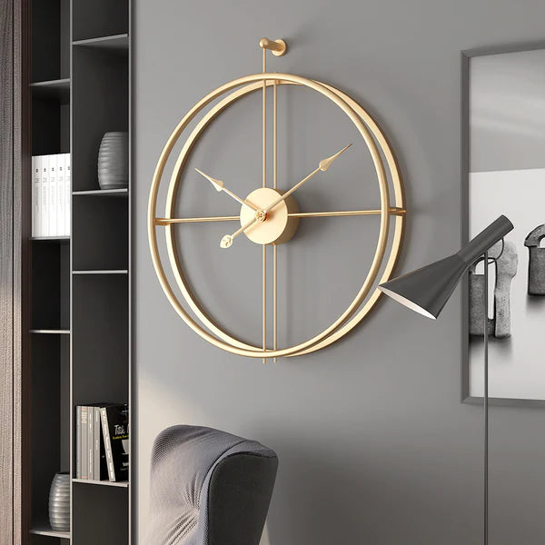 Vintage Gold Round Metal Wall Clock