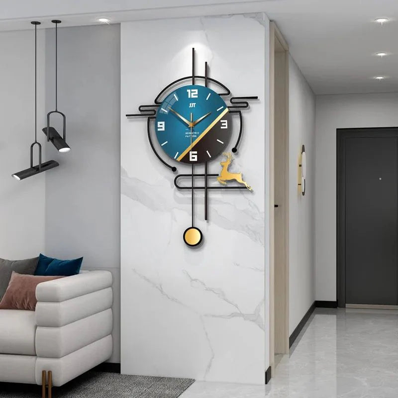 Luxury Blue Vertical Limited Edition Wall Clock [16x24 Inch]