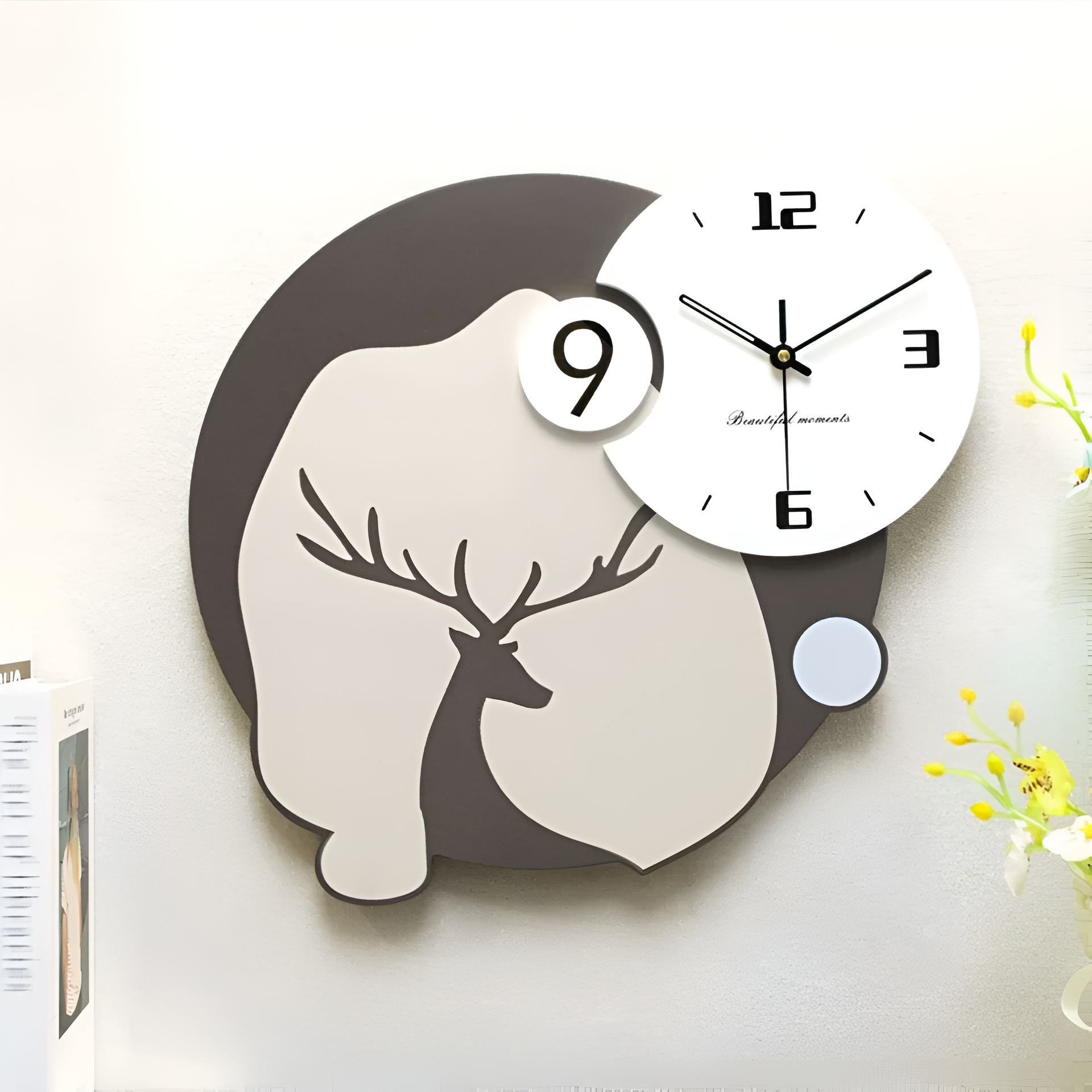 Luxury Brown Deer Limited Edition Wall Clock [17x19 Inch]