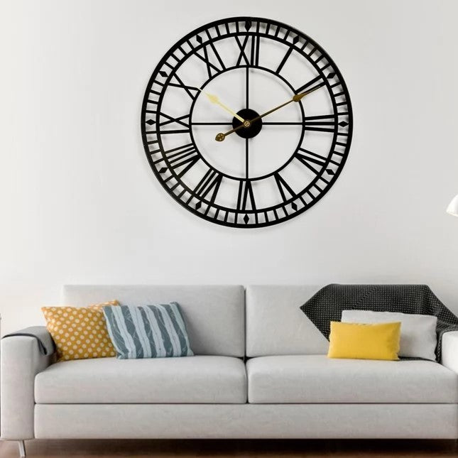 Roman Metal Wall Clock With Double Ring