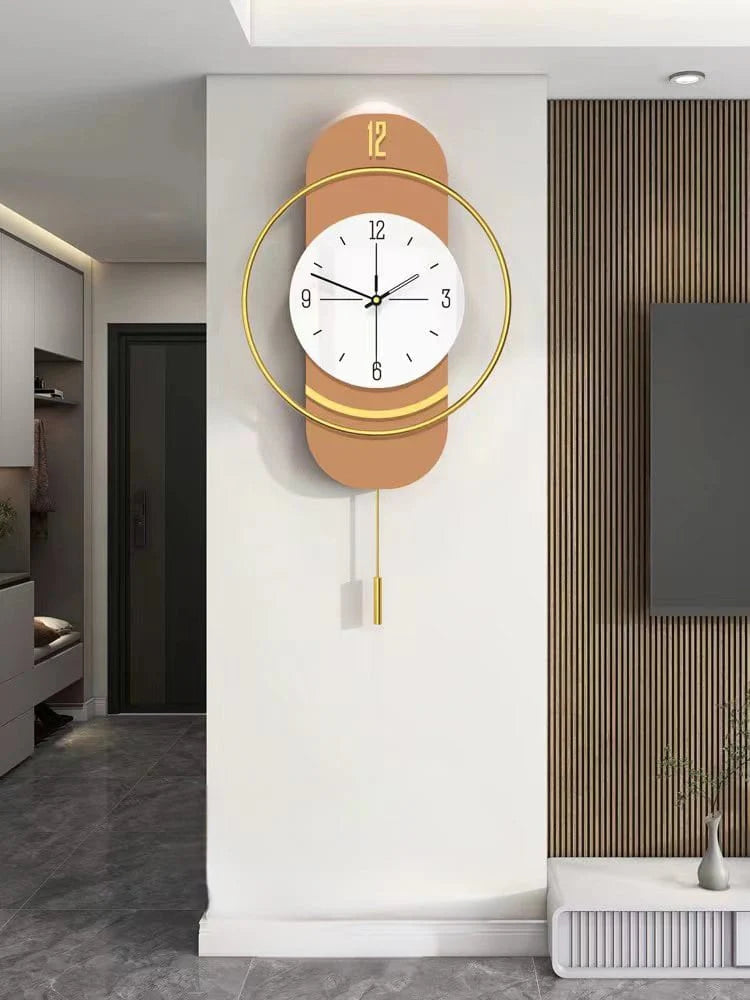 Luxury Brown Limited Edition Vertical Wall Clock [30x15 Inch]