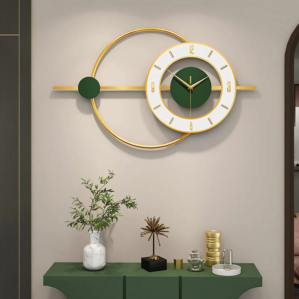 Luxury Green and Gold Limited Edition Wall Clock [25x15 Inch]