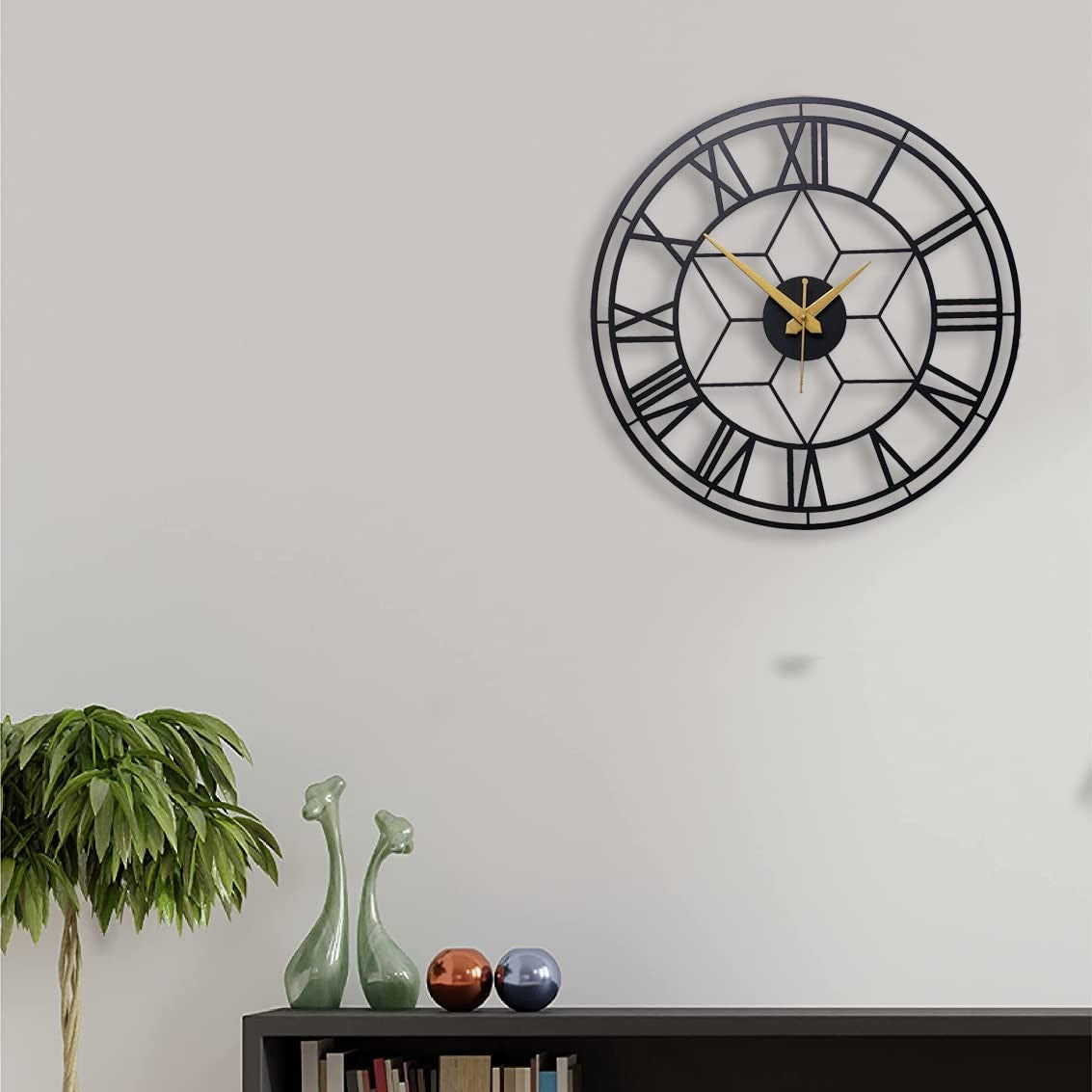 Star Roman Metal Wall Clock