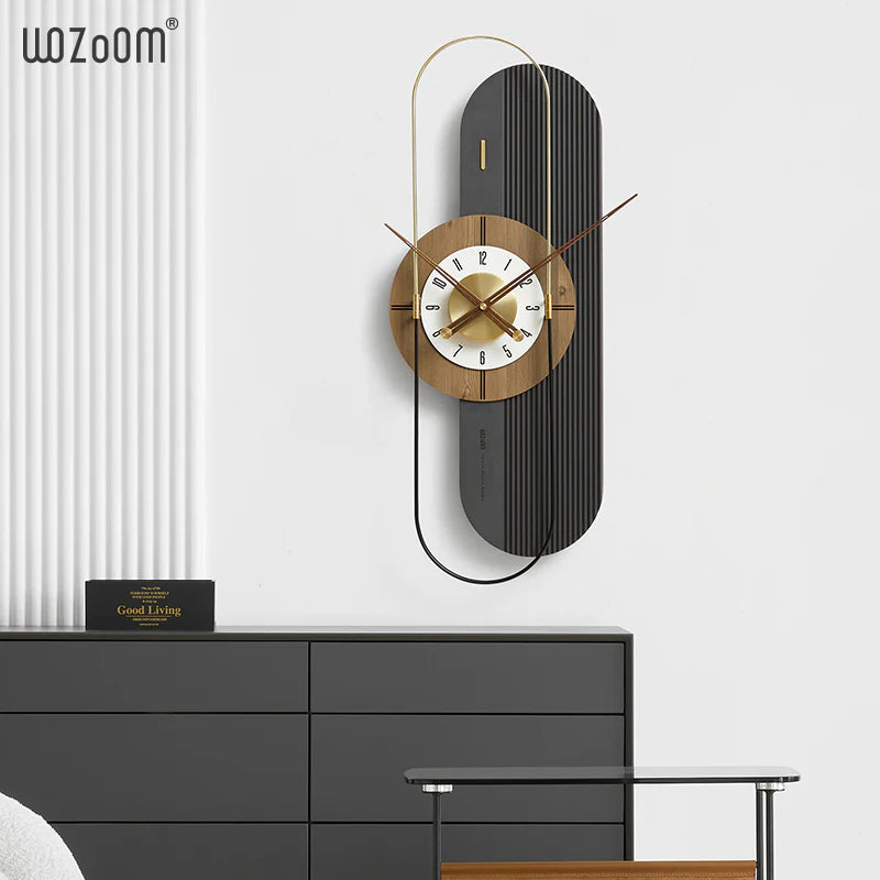 Luxury Grey Eco-Fibre and Metal Limited Edition Wall Clock [32x13 Inch]