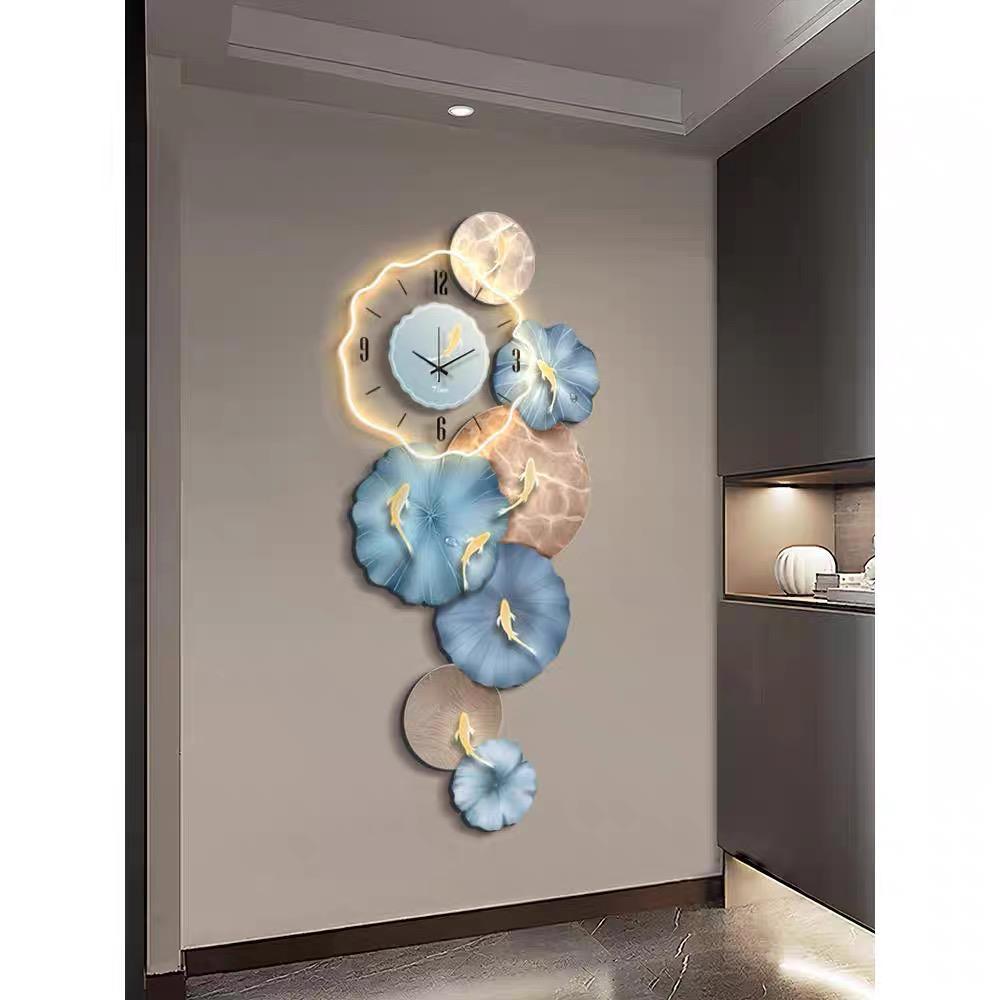 Luxury LED Blue Fish Clock Limited Edition Wall Clock [63x24 Inch]