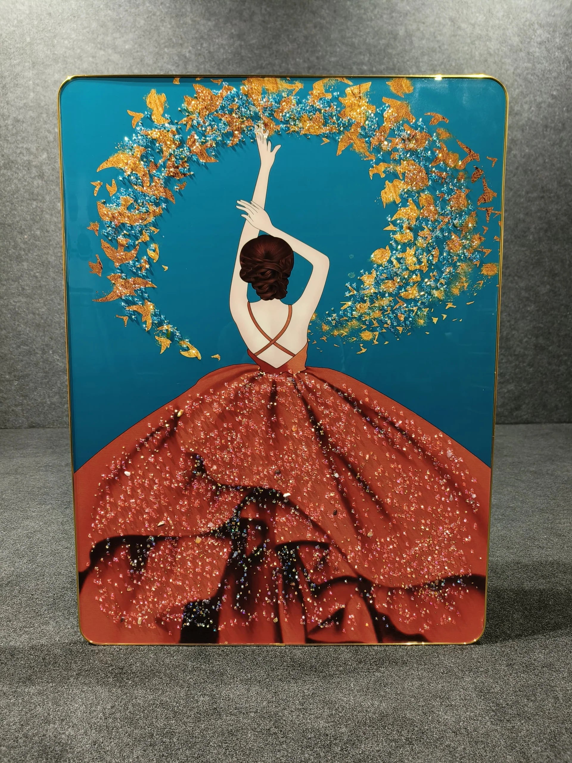 Dancing Girl Crystal Glass Painting [31x24 Inch]