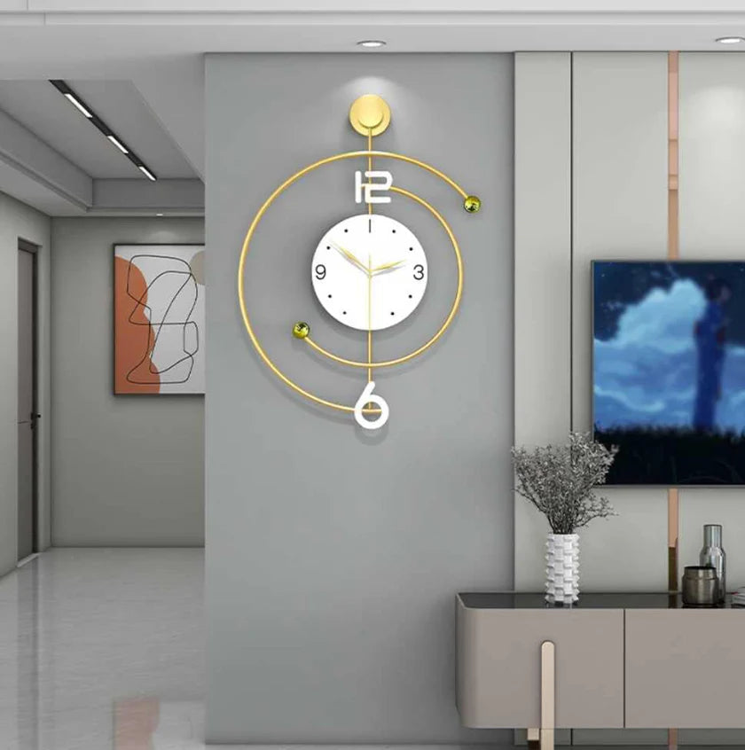 Luxury Golden & White Limited Edition Wall Clock [22x28 Inch]