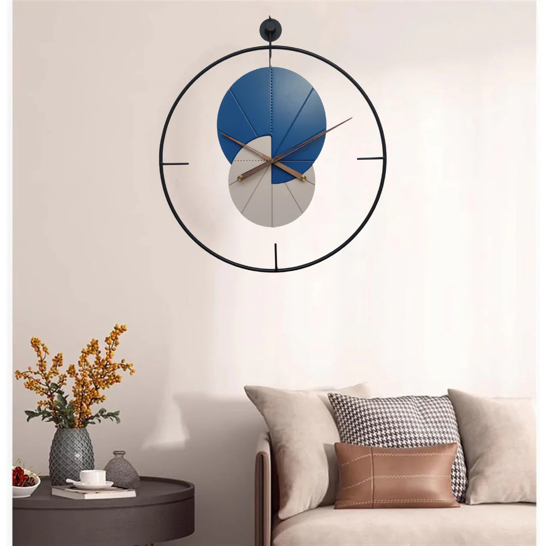 Luxury Round Blue and White Limited Edition Wall Clock [24 Inch]