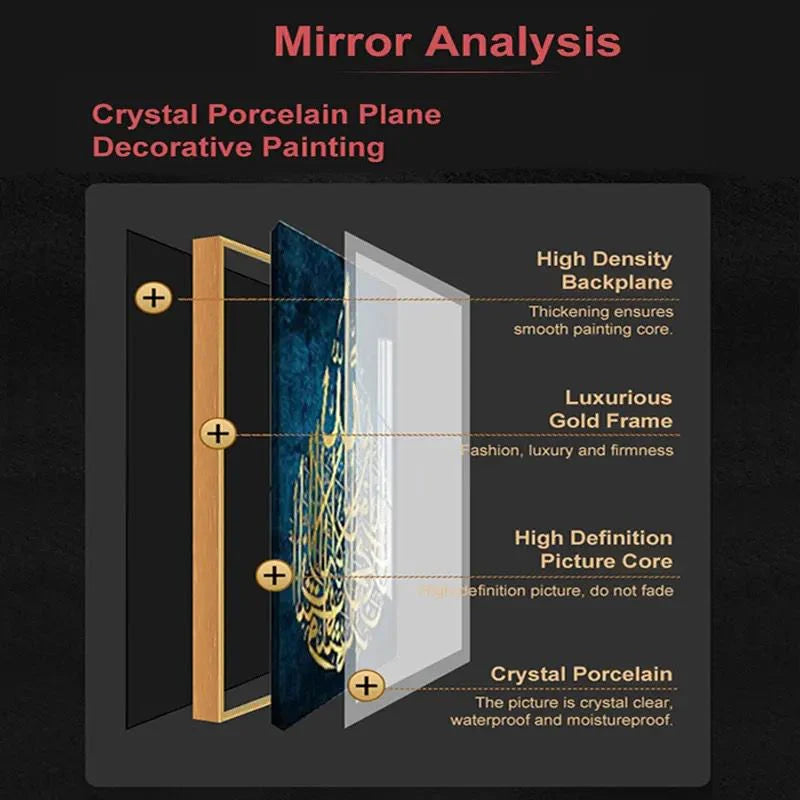 Premium Deer Crystal Glass Painting With LED Light For Wall Decor [24x48 Inch]