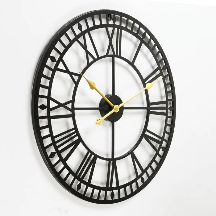 Roman Metal Wall Clock With Double Ring