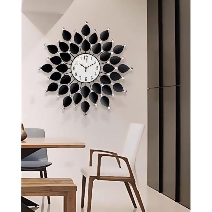 Luxury Black Floral Limited Edition Wall Clock [27x27 Inch]