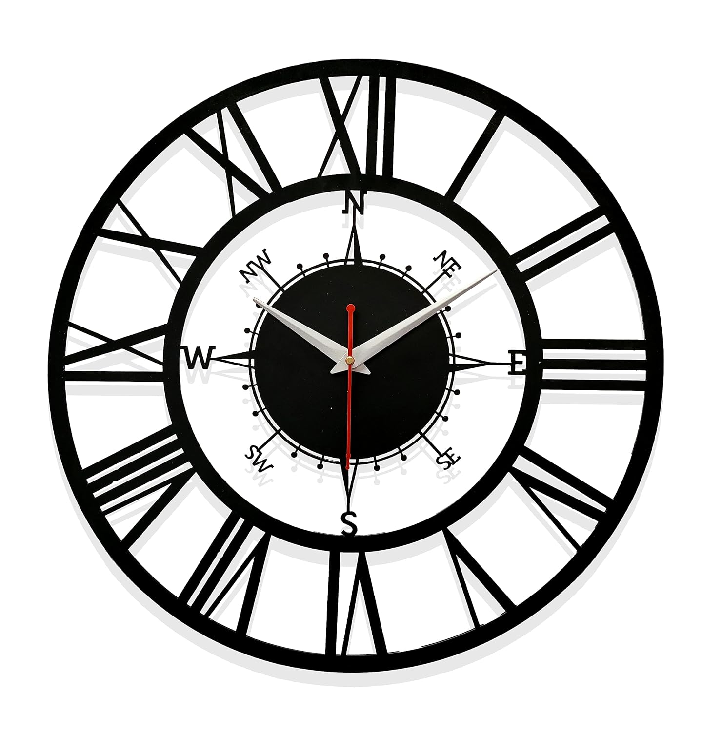 Mechanical Direction Metal Wall Clock - 20 inch