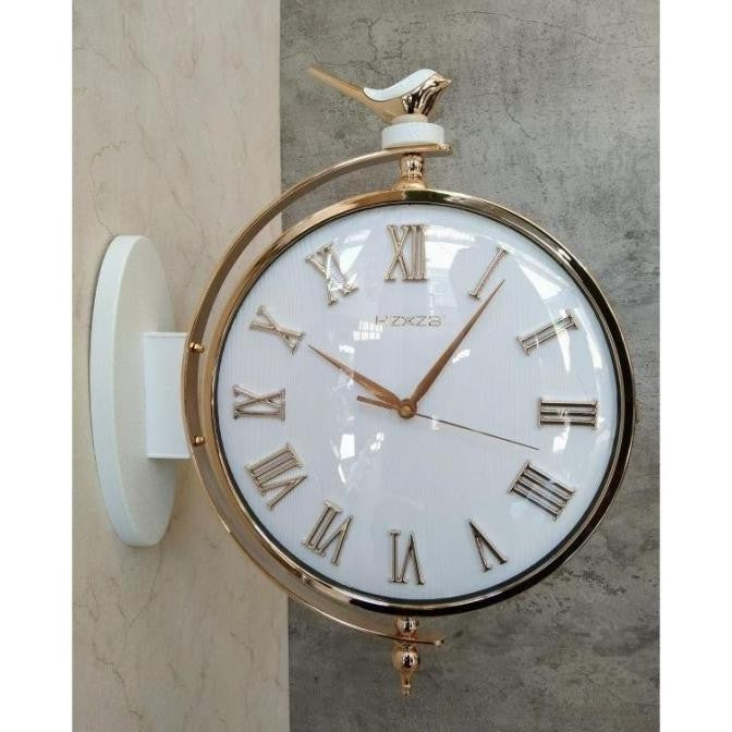 Luxury White Bird Double Sided Retro Wall Clock