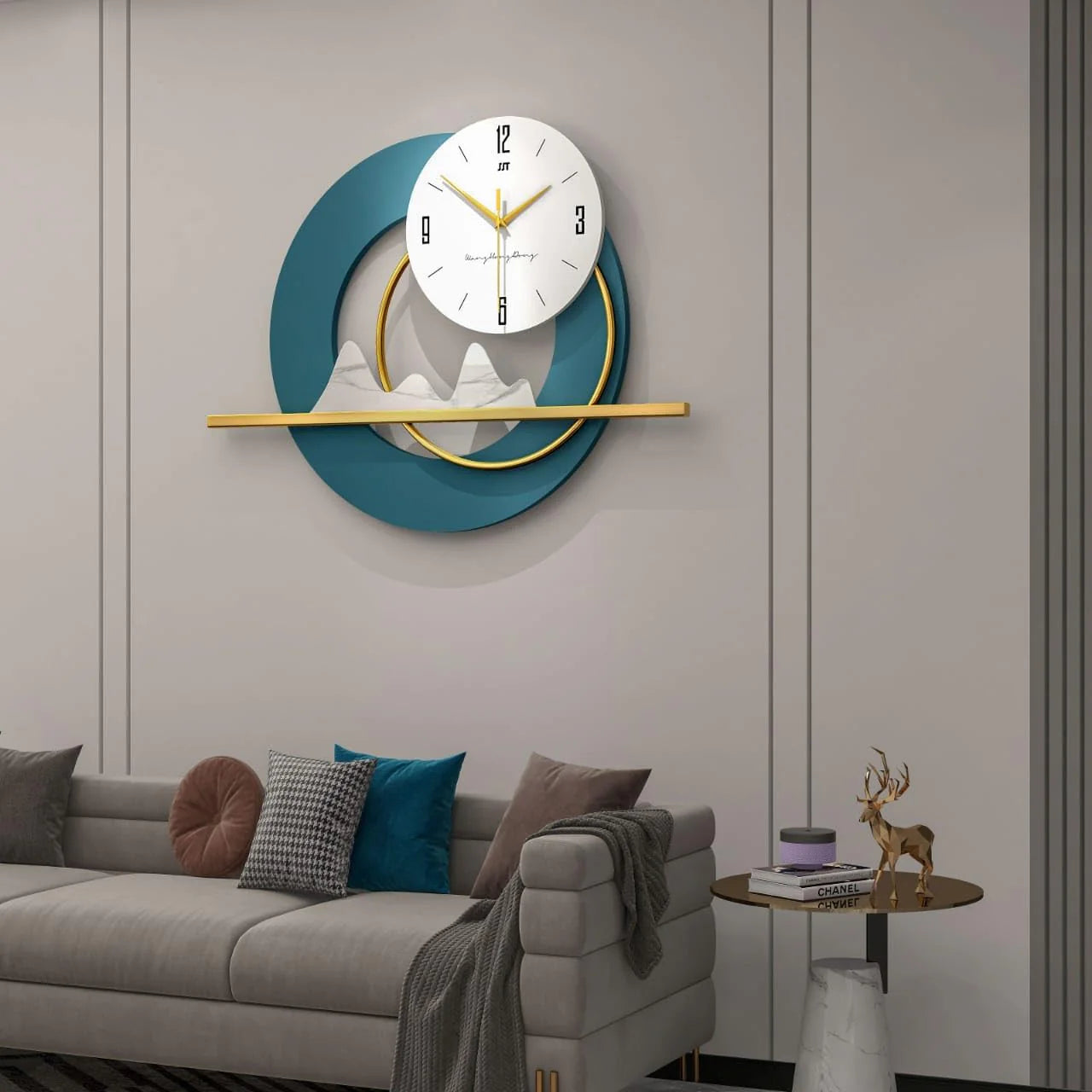 Luxury Aqua Landscape Limited Edition Wall Clock [17x24 Inch]