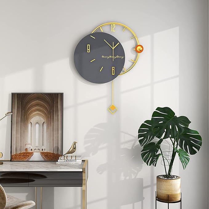 Luxury Grey and Gold Limited Edition Wall Clock [20x26 Inch]