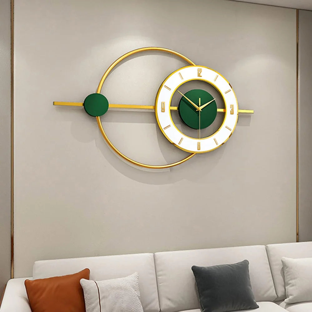 Luxury Green and Gold Limited Edition Wall Clock [25x15 Inch]