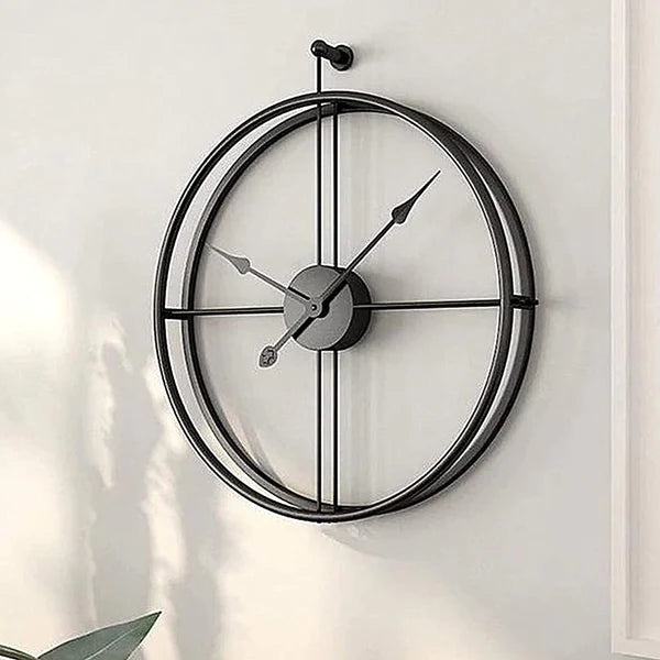 Vintage Black Round Metal Wall Clock