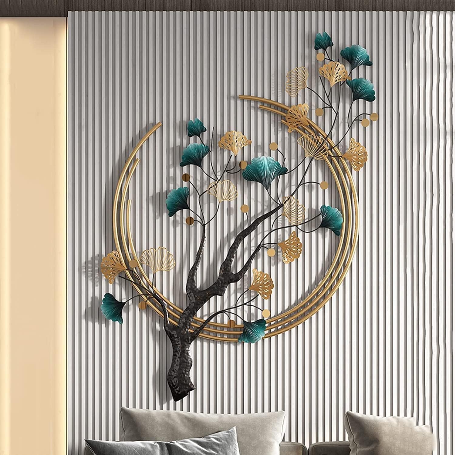 Tree In A Half Moon Wall Decor Metal Wall Art