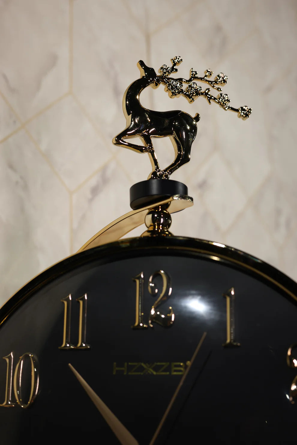 Luxury Black Deer Double Sided Retro Wall Clock