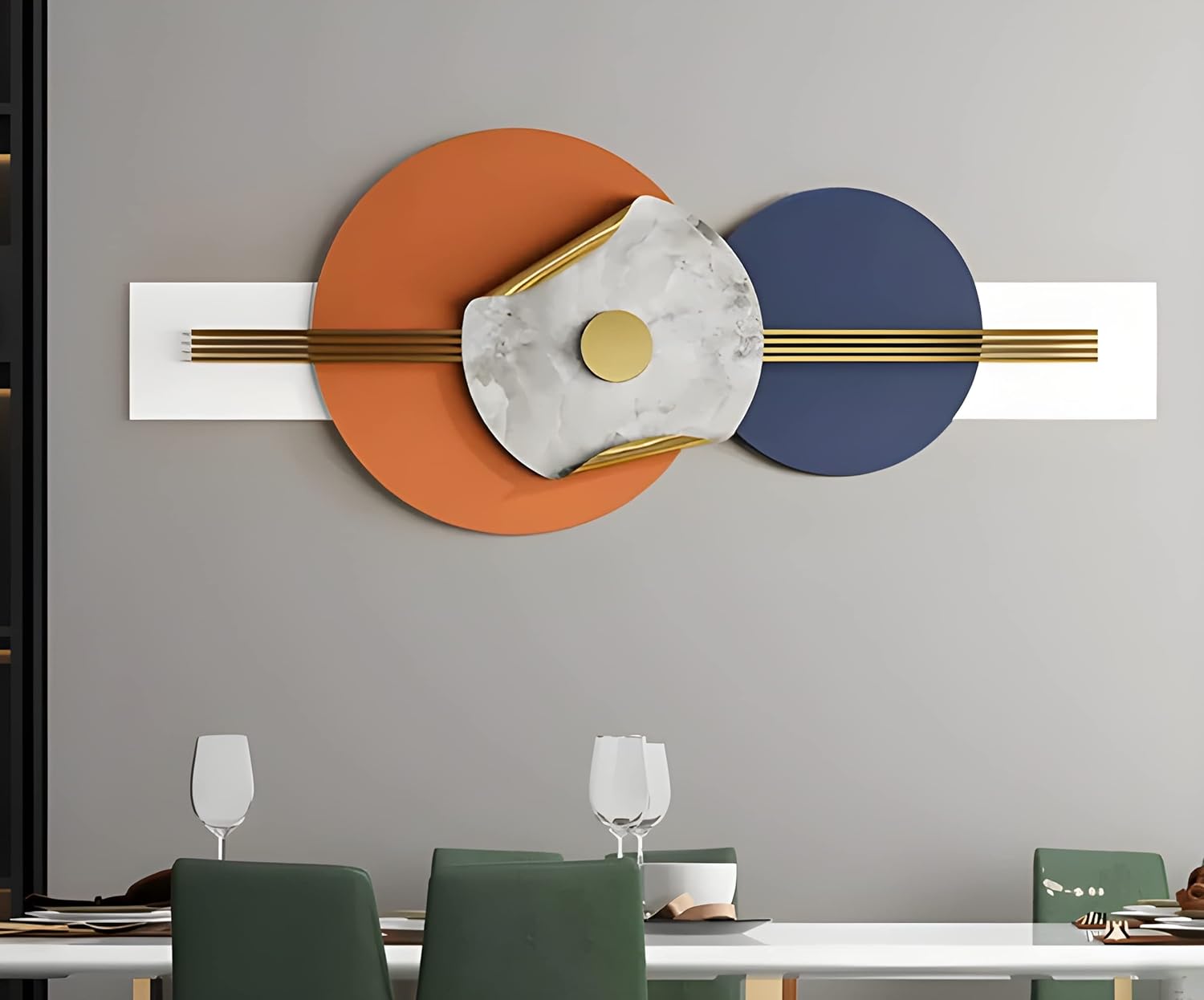 Blue and Orange Wall Decor Metal Wall