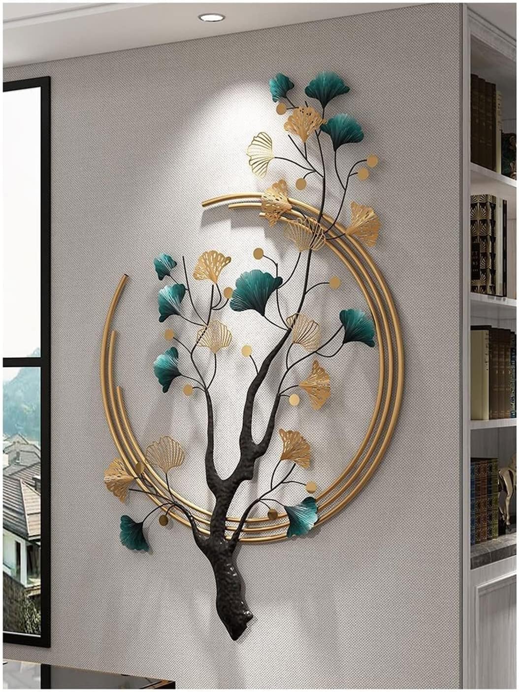 Tree In A Half Moon Wall Decor Metal Wall Art