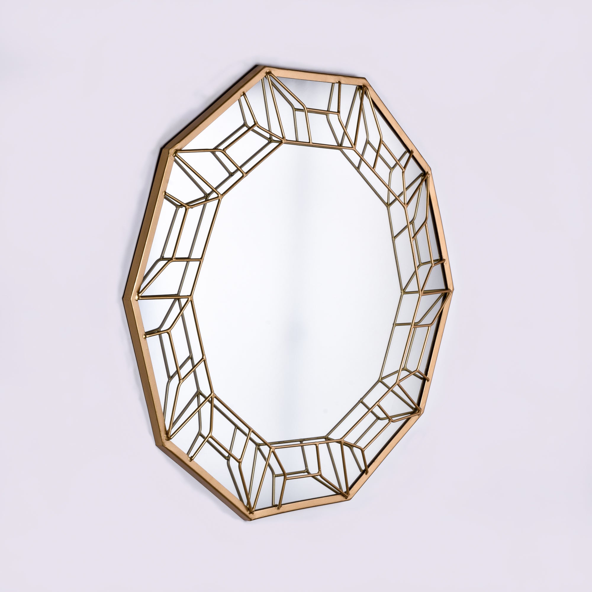 Octagonal Gold Wall Mirror [24 inch]