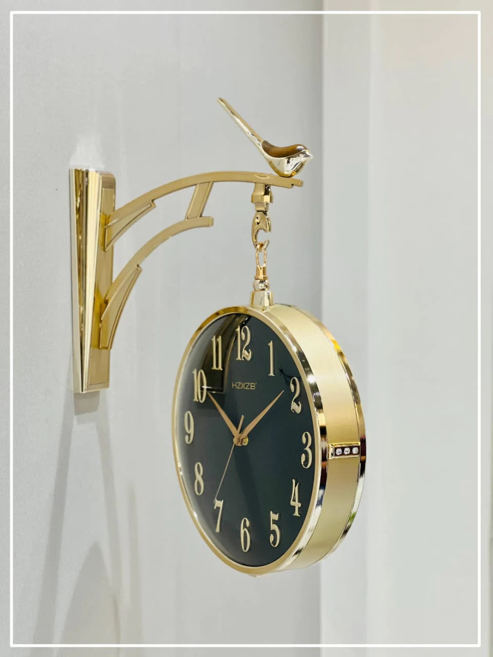 Luxury Bird Hanging Double Sided Retro Wall Clock