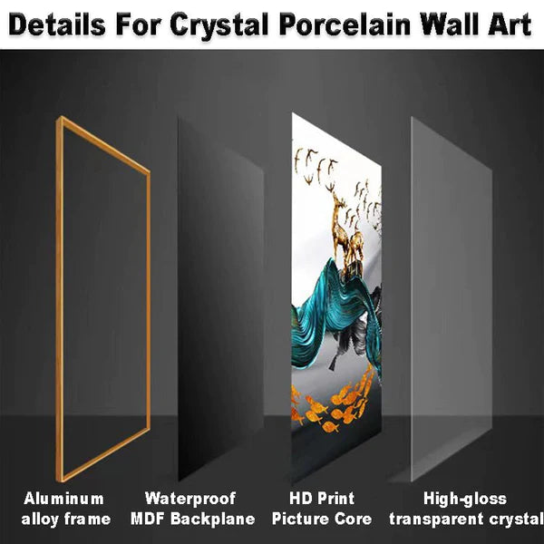 Premium Sparkling Night Crystal Glass Painting With LED Light For Wall Decor [24x48 Inch]