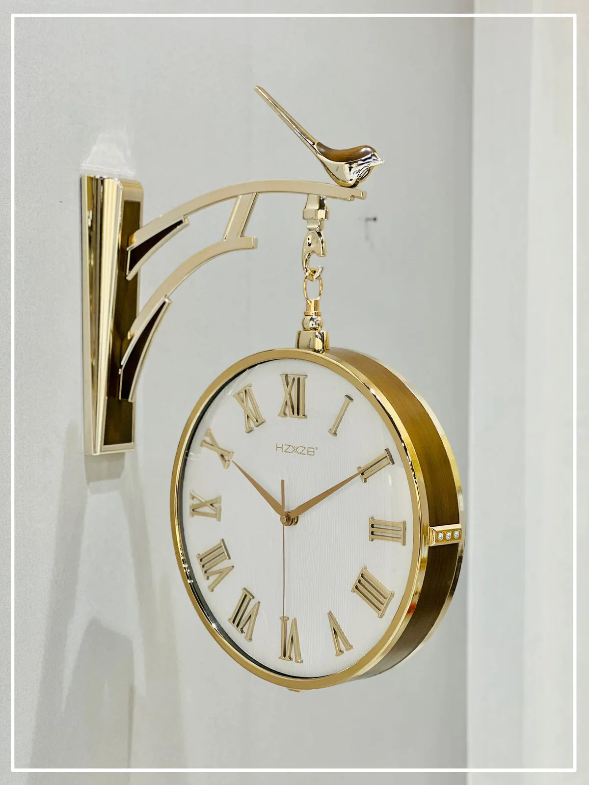 Luxury Bird Hanging Double Sided Retro Wall Clock